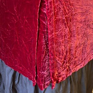 Queen Red Velvet Bedskirt